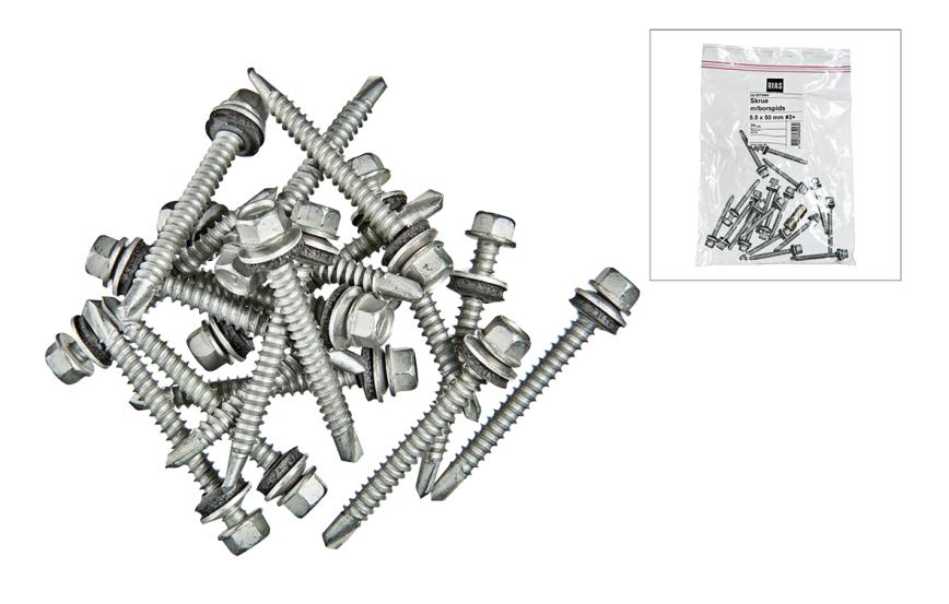 Skrue 5,5x50mm m/borespids, 20 stk. pr. ps.